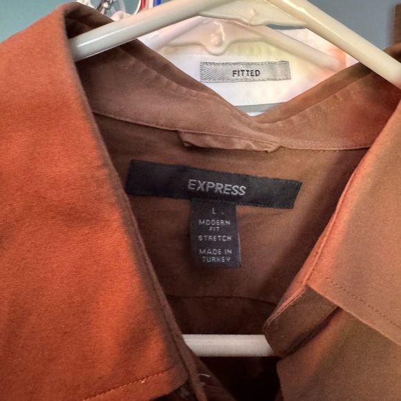Express Rust Button-Up Shirt - Picture 2 of 2